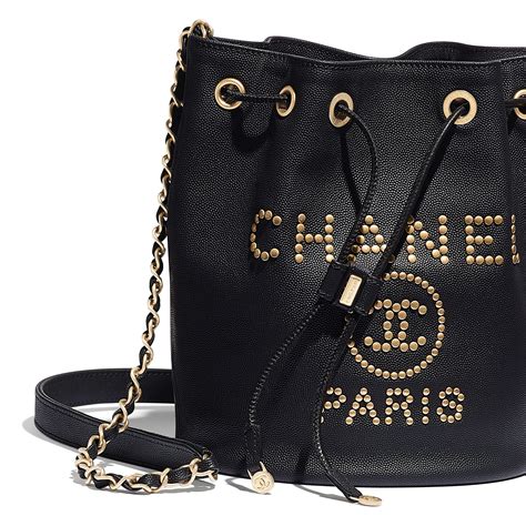 chanel black calfskin bag|chanel grained calfskin drawstring bag.